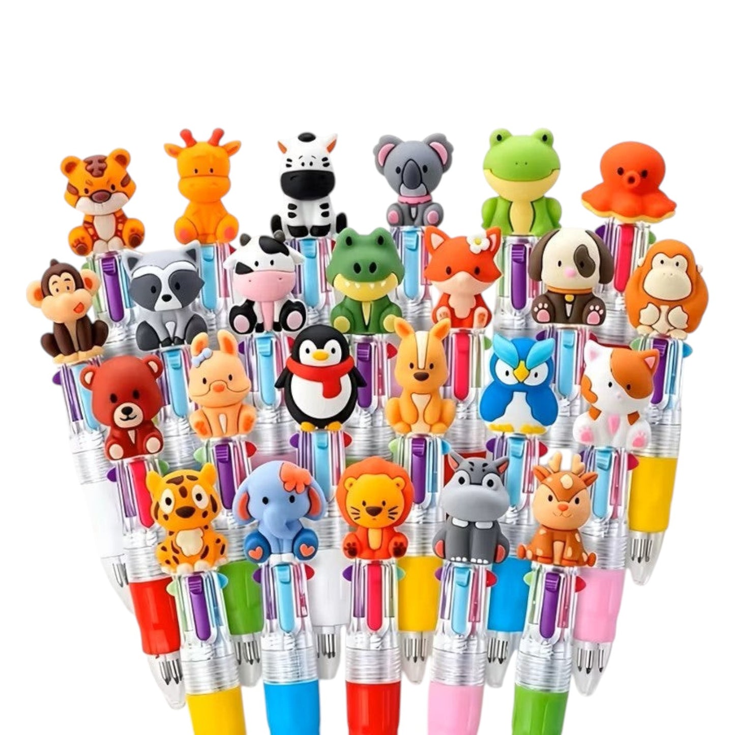 Mini Zoo Animal Multicolor Ballpoint  Four-In-One Pens