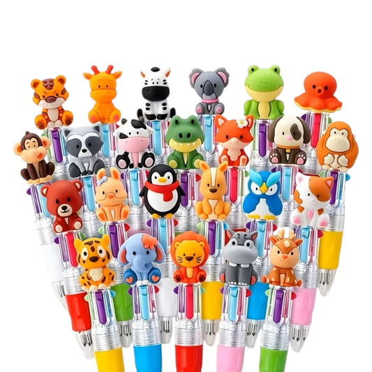 Mini Zoo Animal Multicolor Ballpoint  Four-In-One Pens