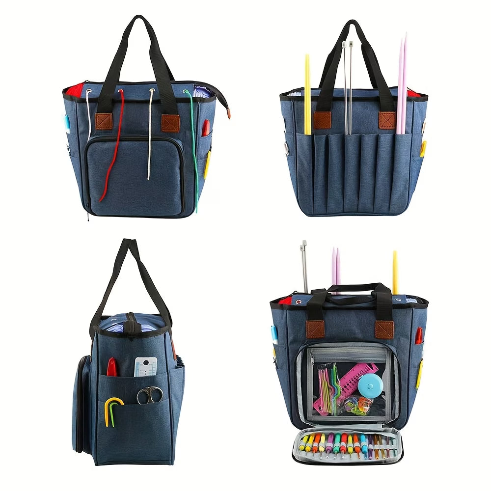 1pc Large Knitting and Crochet Organizer Tote Bag