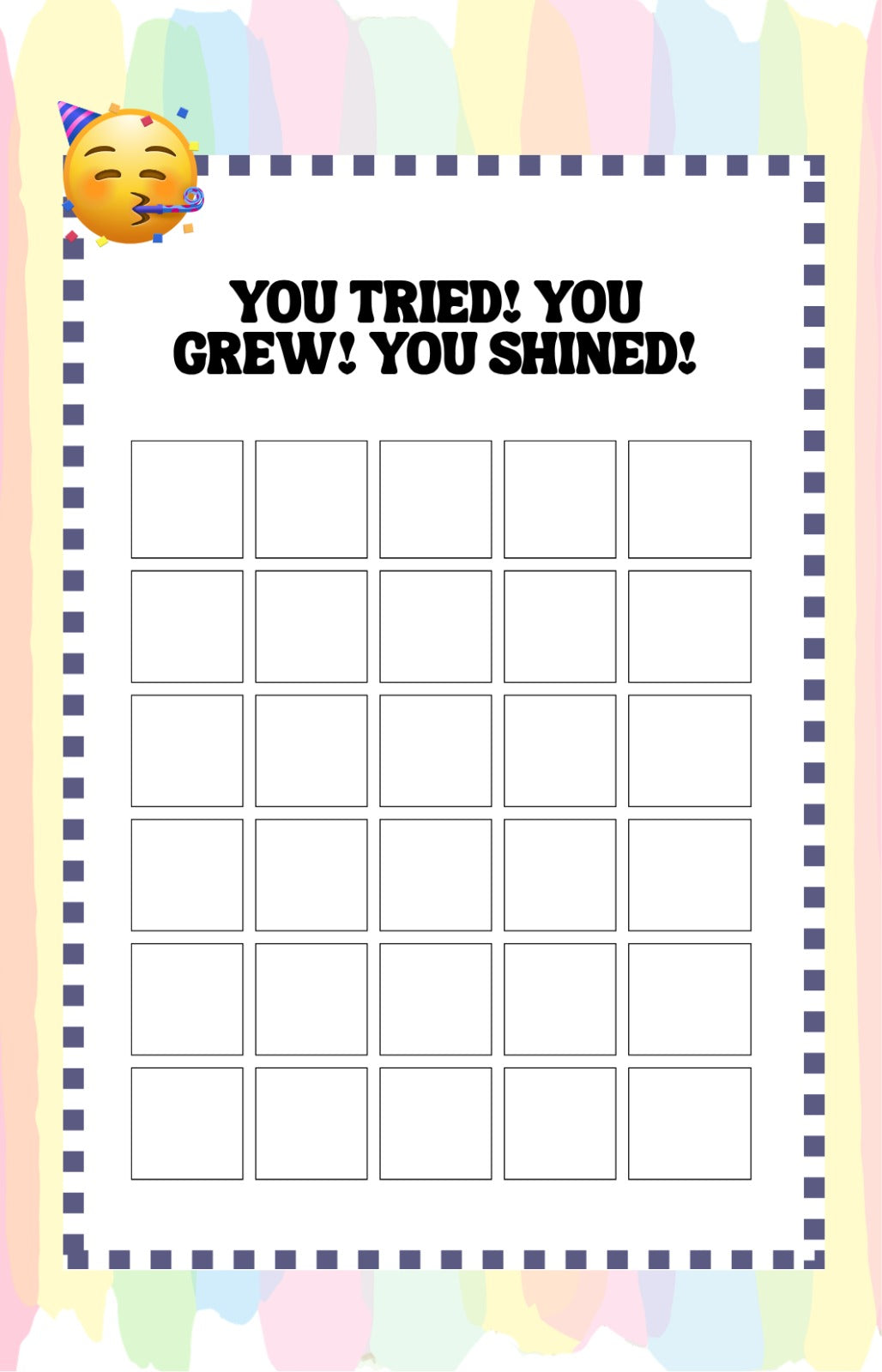 Individual Progress Sticker Charts