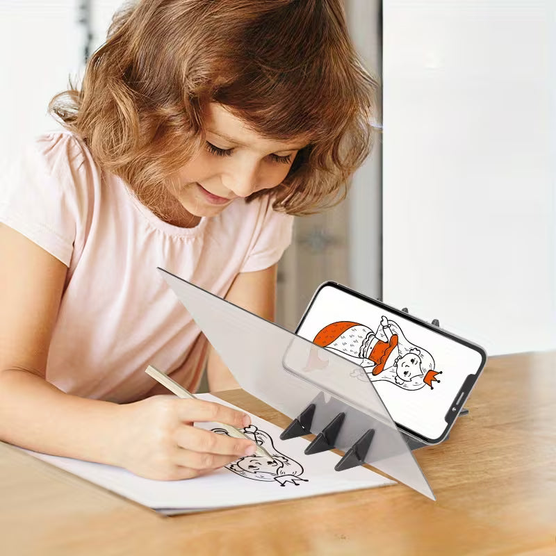 Transparent Painting Board Optical Imaging Painting Tool Mobile Phone Holder Children's Physics Painting Science and Education Toys