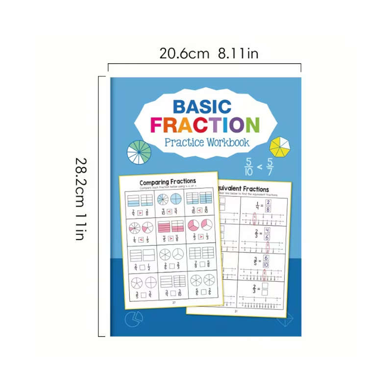 Math Fractions Workbook Level 1
