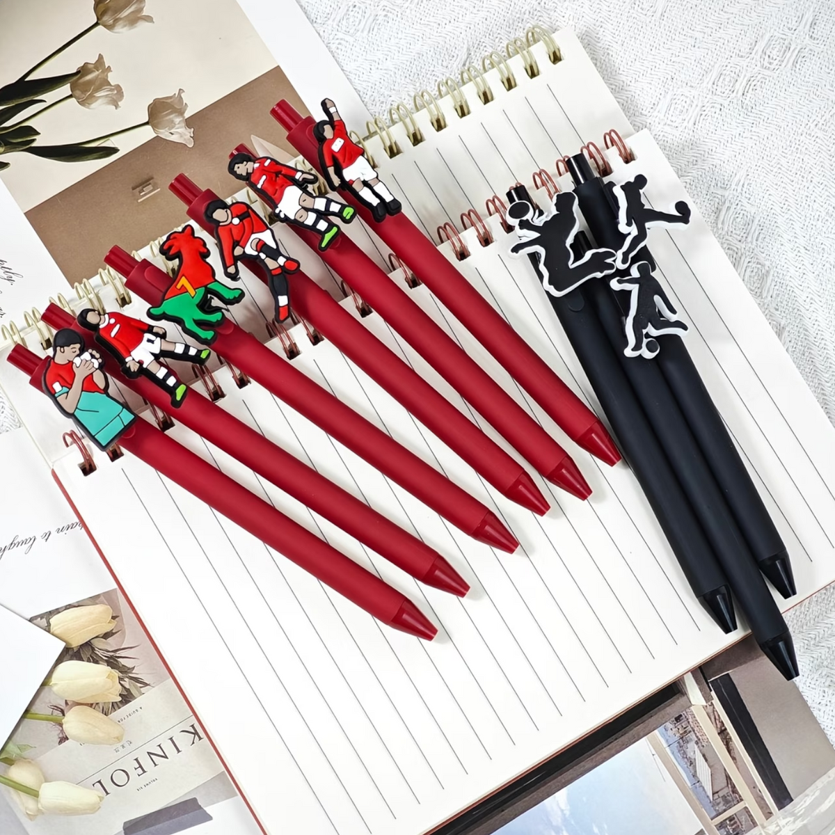 Football Sports Series Retractable Ballpoint Pens with Black Ink