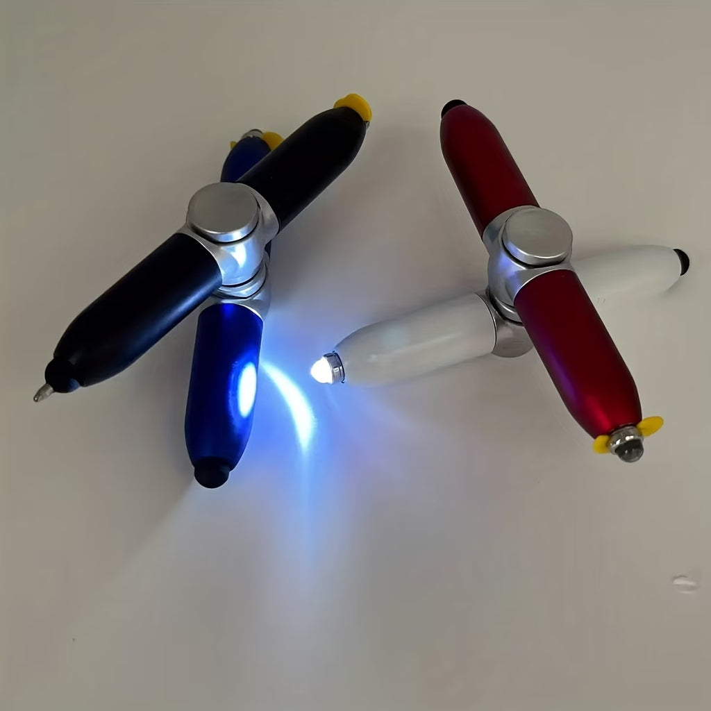 Rotating Fidget Spinner Ballpoint Pen with LED Light, - 1 Pen