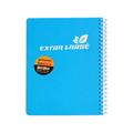 Elite Stationery House A4 wire-bound notebook with a bright blue plastic cover and lay-flat design.