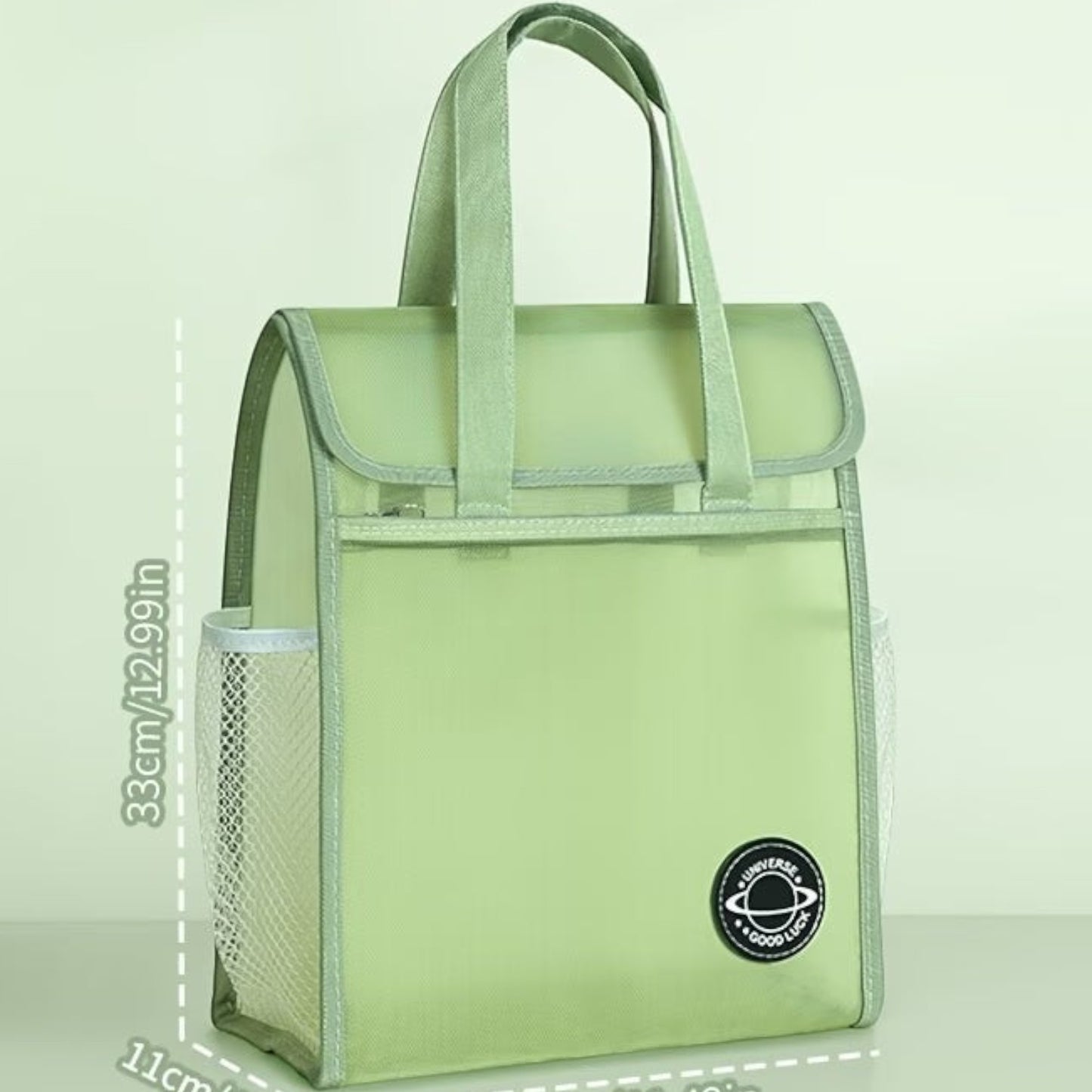 A Multi-Layer File Bag with a Pen And Randomly Colored Sticky Notes