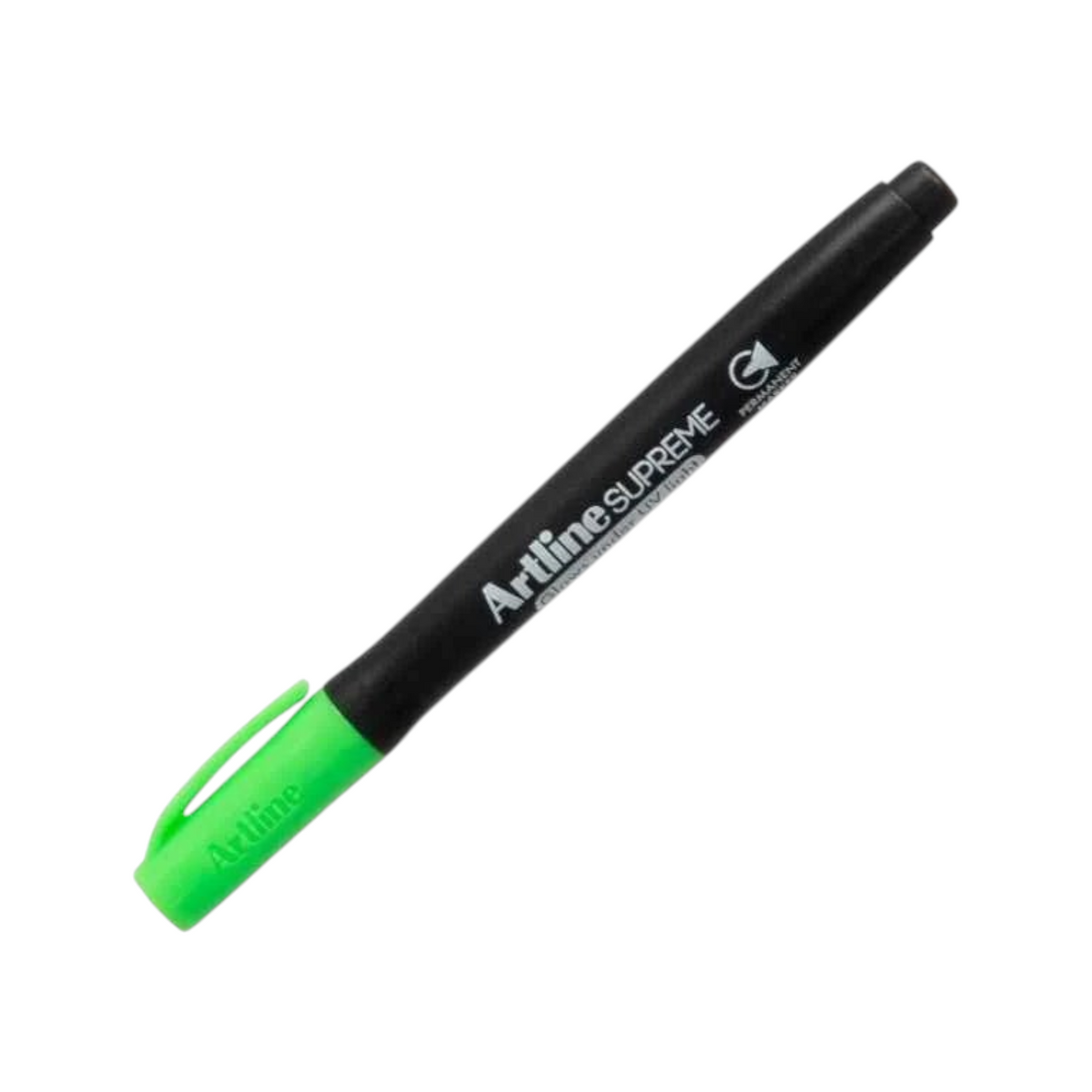 Elite Stationery House Artline Supreme permanent marker with a black body and bright green cap, 1.0mm fine tip.