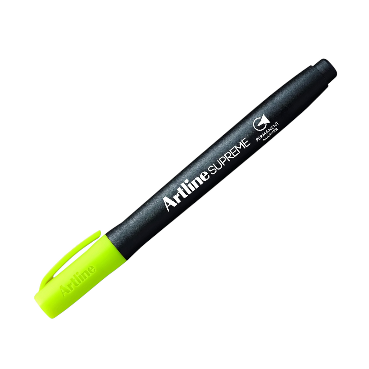 Elite Stationery House Artline Supreme permanent marker with a black body and a bright neon green cap and 1.0mm tip.