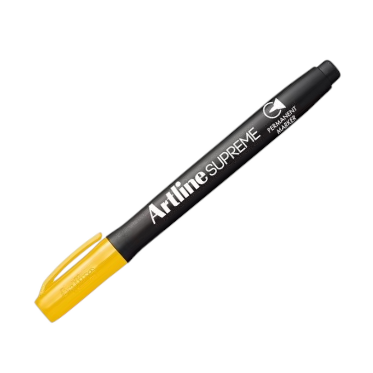 Elite Stationery House Artline Supreme permanent marker with a black body and yellow cap, featuring a 1.0mm fine tip.