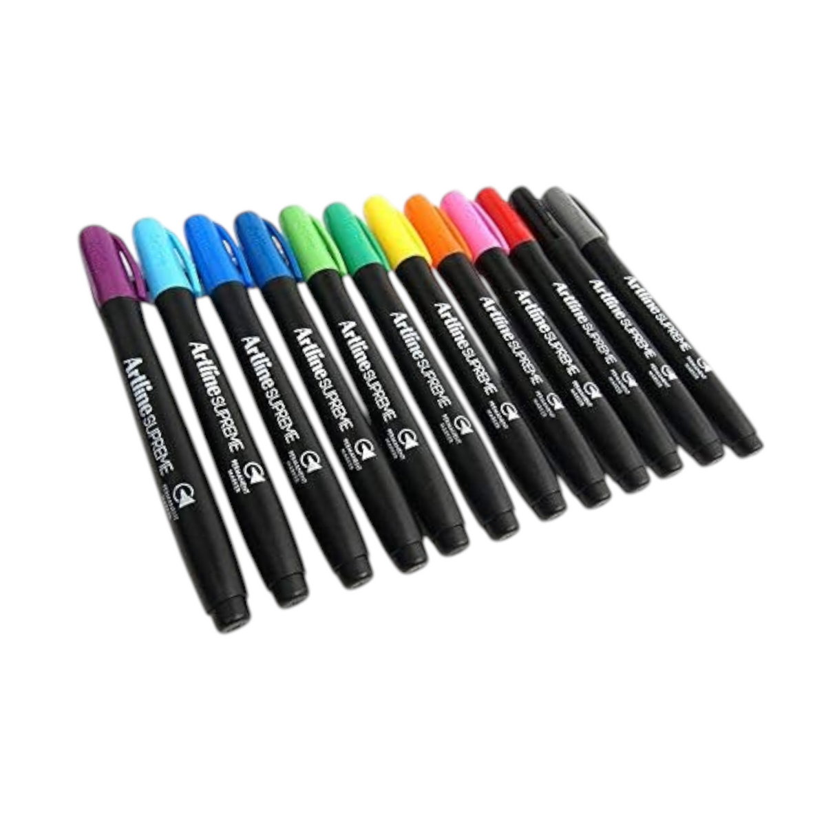 Elite Stationery House Artline Supreme permanent markers in a vibrant rainbow of colours with 1.0mm fine tips.