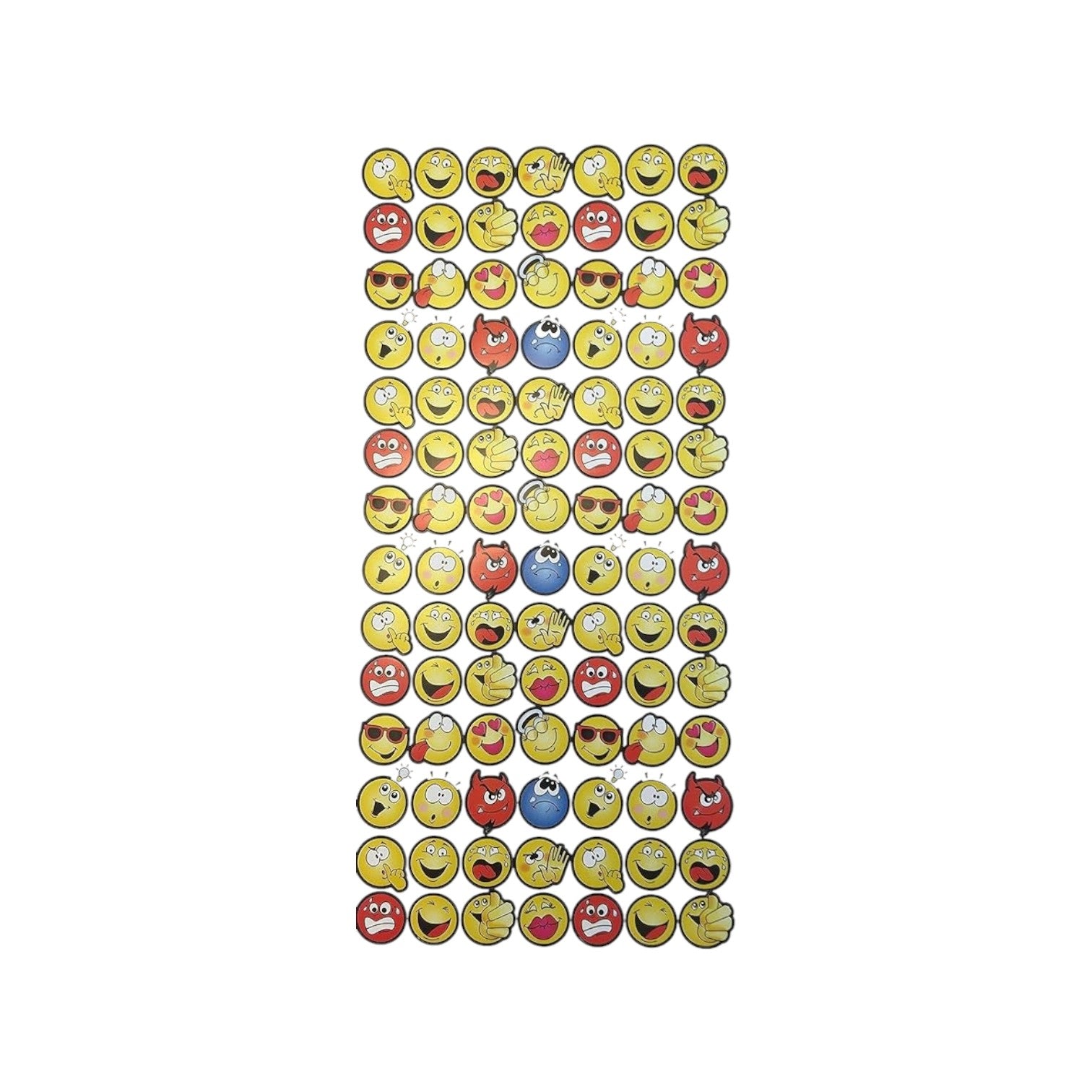 Elite Stationery House emoji mini stickers featuring a variety of expressive yellow faces on four adhesive sheets