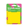 Elite Stationery House Erich Krause neon yellow static notes in 75x75mm square format on branded display card