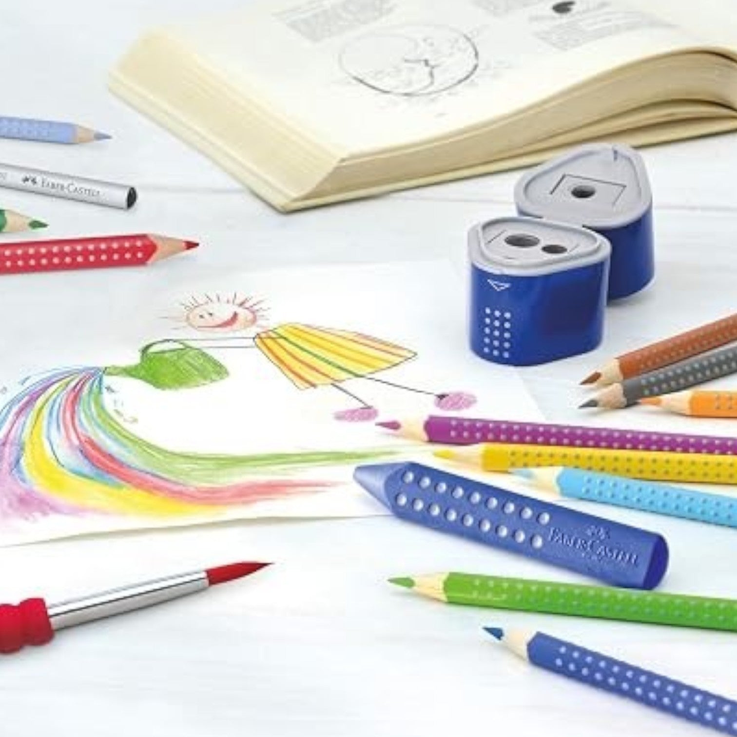 Elite Stationery House Faber-Castell Grip 2001 water soluble colour pencils with ergonomic grip and sharpener