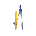 Elite Stationery House geometric pencil compass with blue plastic top and yellow pencil for school and office work