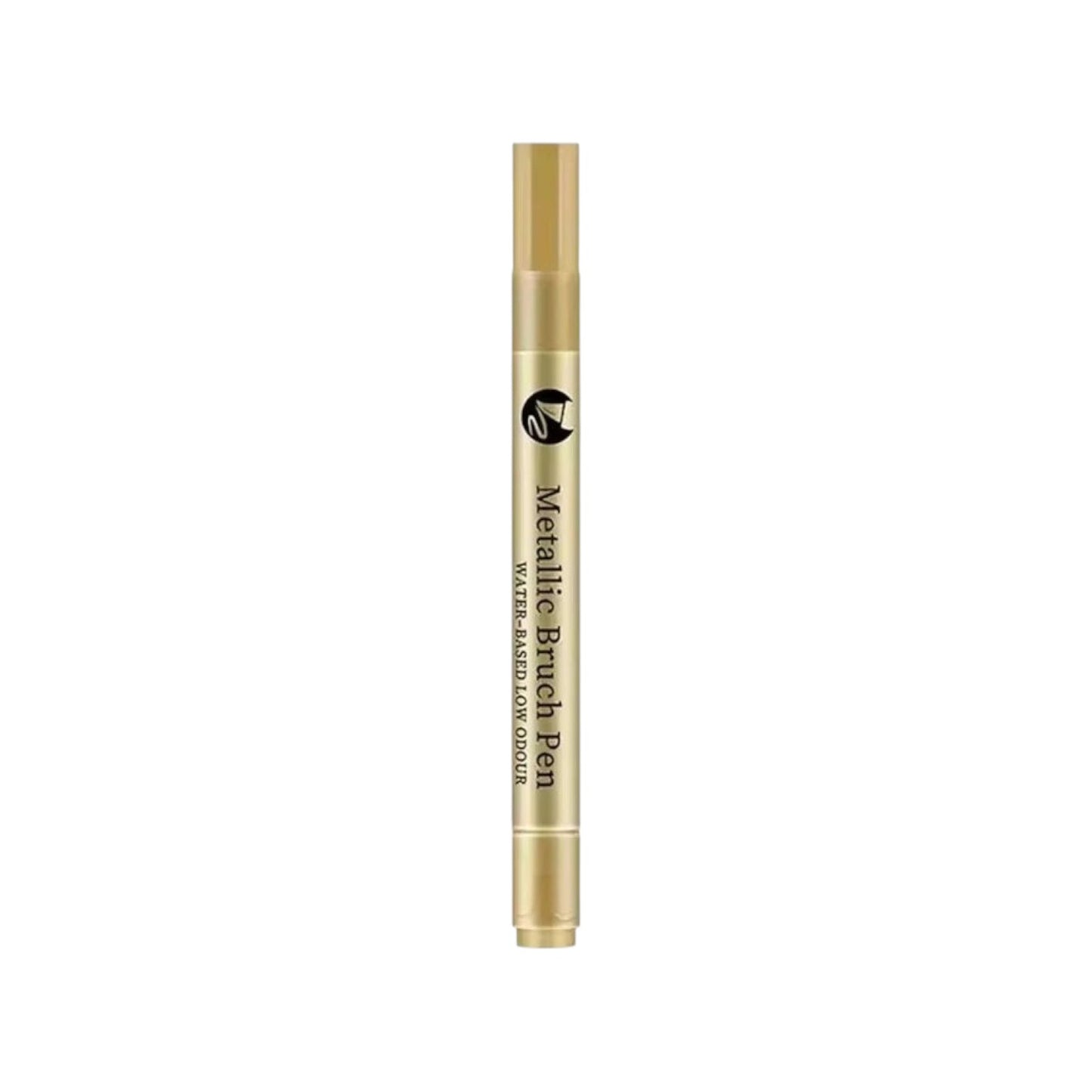 Elite Stationery House gold metallic brush pen with soft tip for waterproof craft marking on glass and ceramic