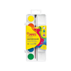 Elite Stationery House Jovi watercolor paint set with 6 vibrant water-dilutable tablets and a small painting brush.