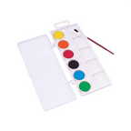 Elite Stationery House Jovi watercolor paint set with six vibrant tablets and a paintbrush in a white plastic case