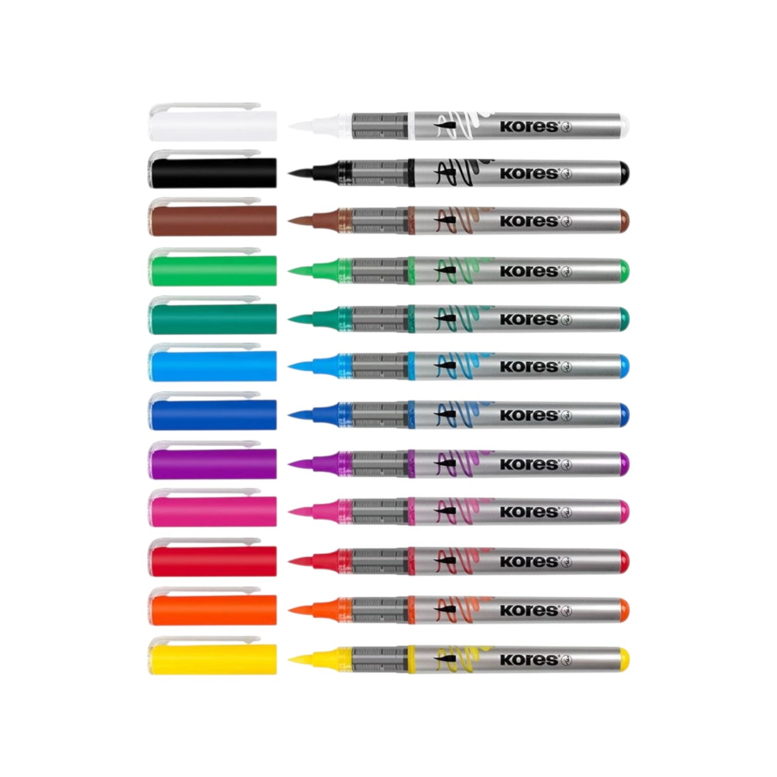 Elite Stationery House Kores Creative acrylic markers set with flexible brush tips and vibrant liquid ink colors