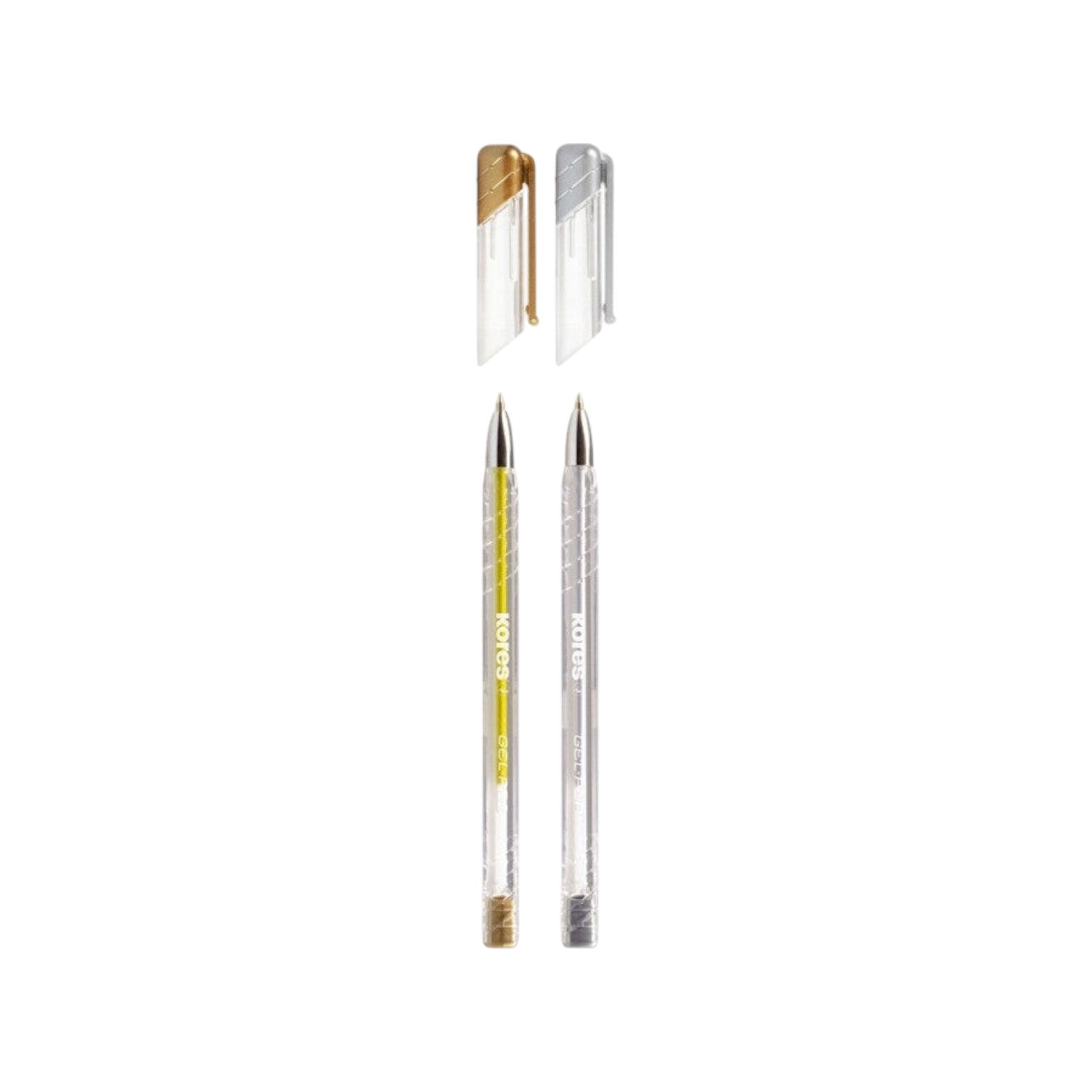 Elite Stationery House Kores metallic gel pens in silver and gold with 1 mm tips for artistic projects