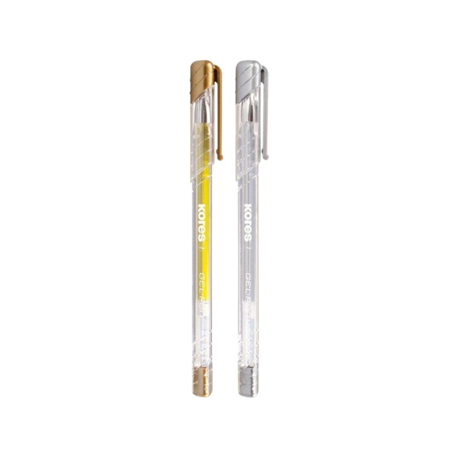Elite Stationery House Kores gel pens in metallic silver and gold with 1 mm tips for artistic projects