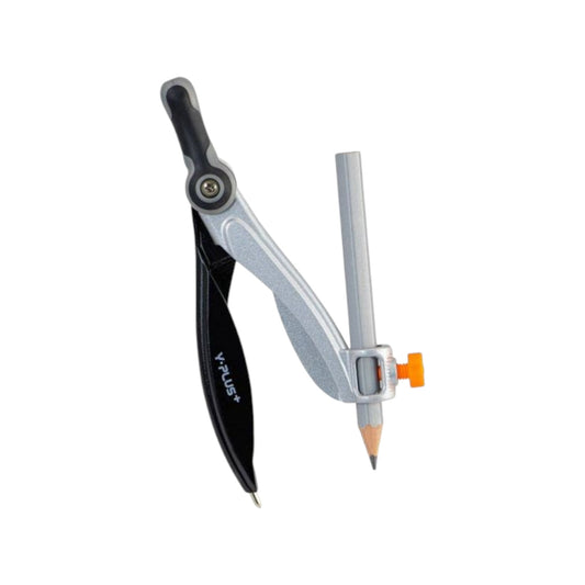 Elite Stationery House Y-Plus metal single leg compass with spring-loaded head for precision technical drawing