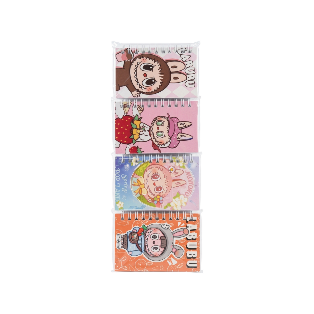 Elite Stationery House set of 4 mini spiral notebooks featuring colorful Stitch and Angel character designs