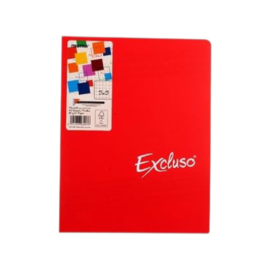 Elite Stationery House Mintra Excluso red notebook with a durable plastic cover and 40 squared pages for notes