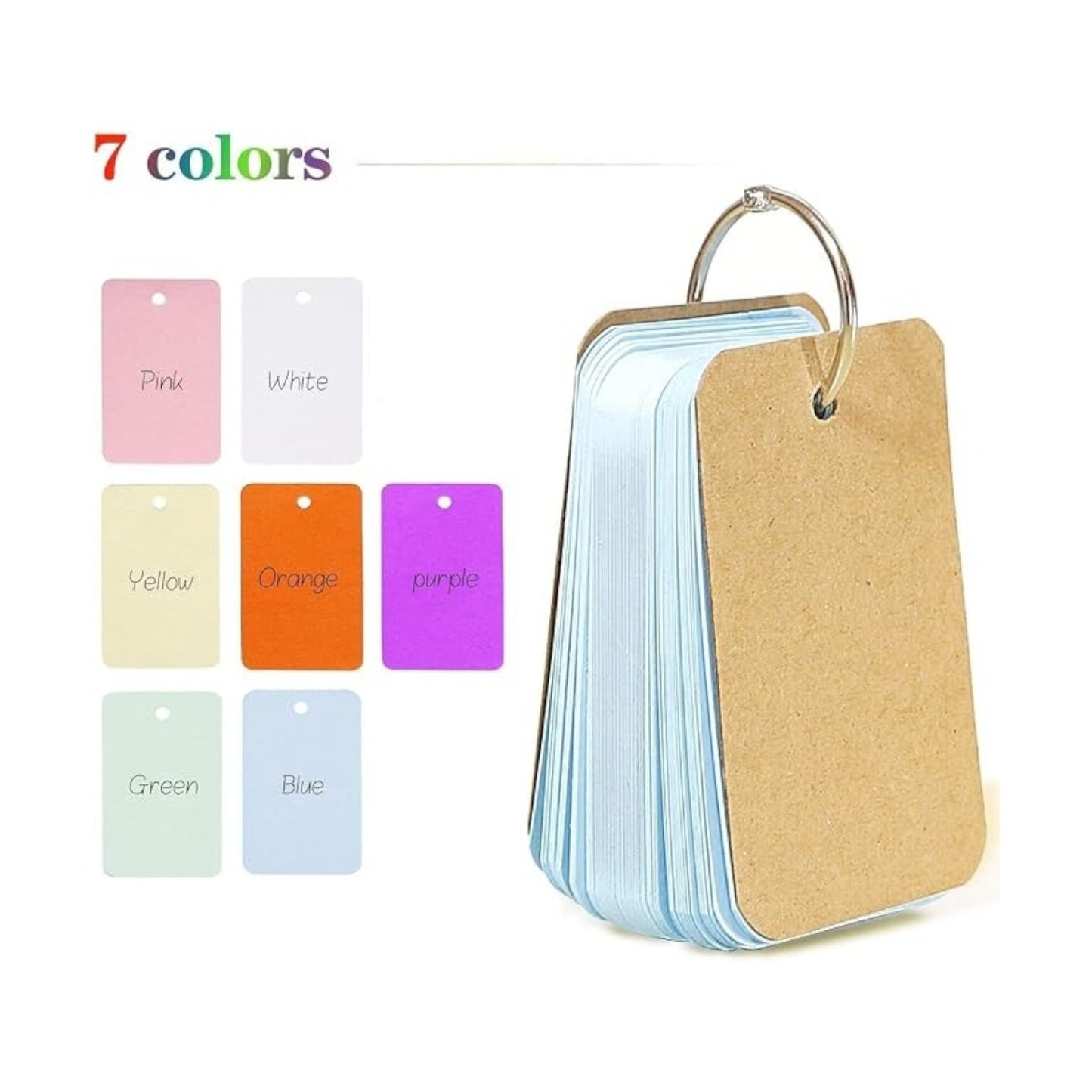 Elite Stationery House 350 piece multicolor kraft paper study cards with a metal binder ring for easy organization