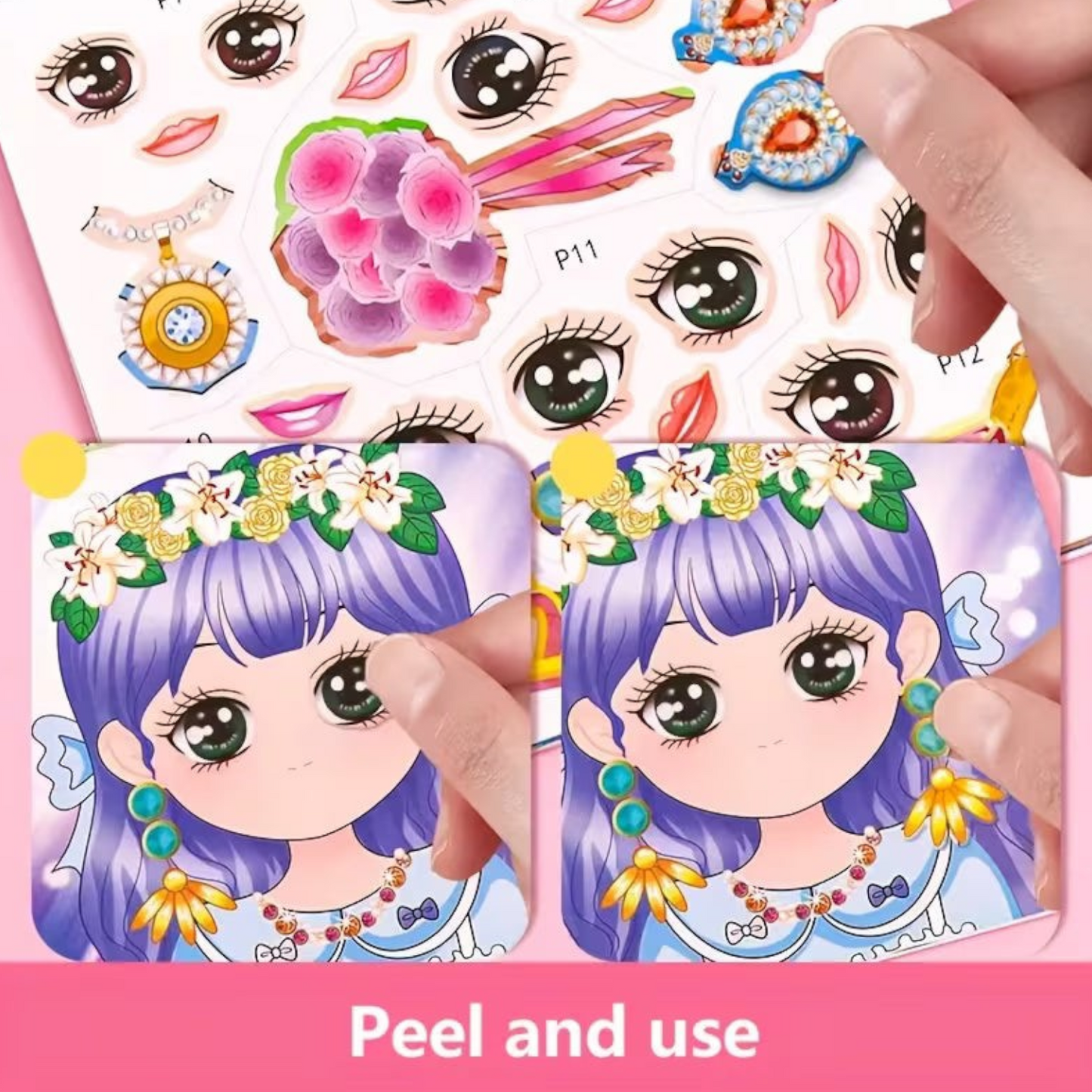 Elite Stationery House princess dress up sticker book with reusable fashion stickers for creative kids activity