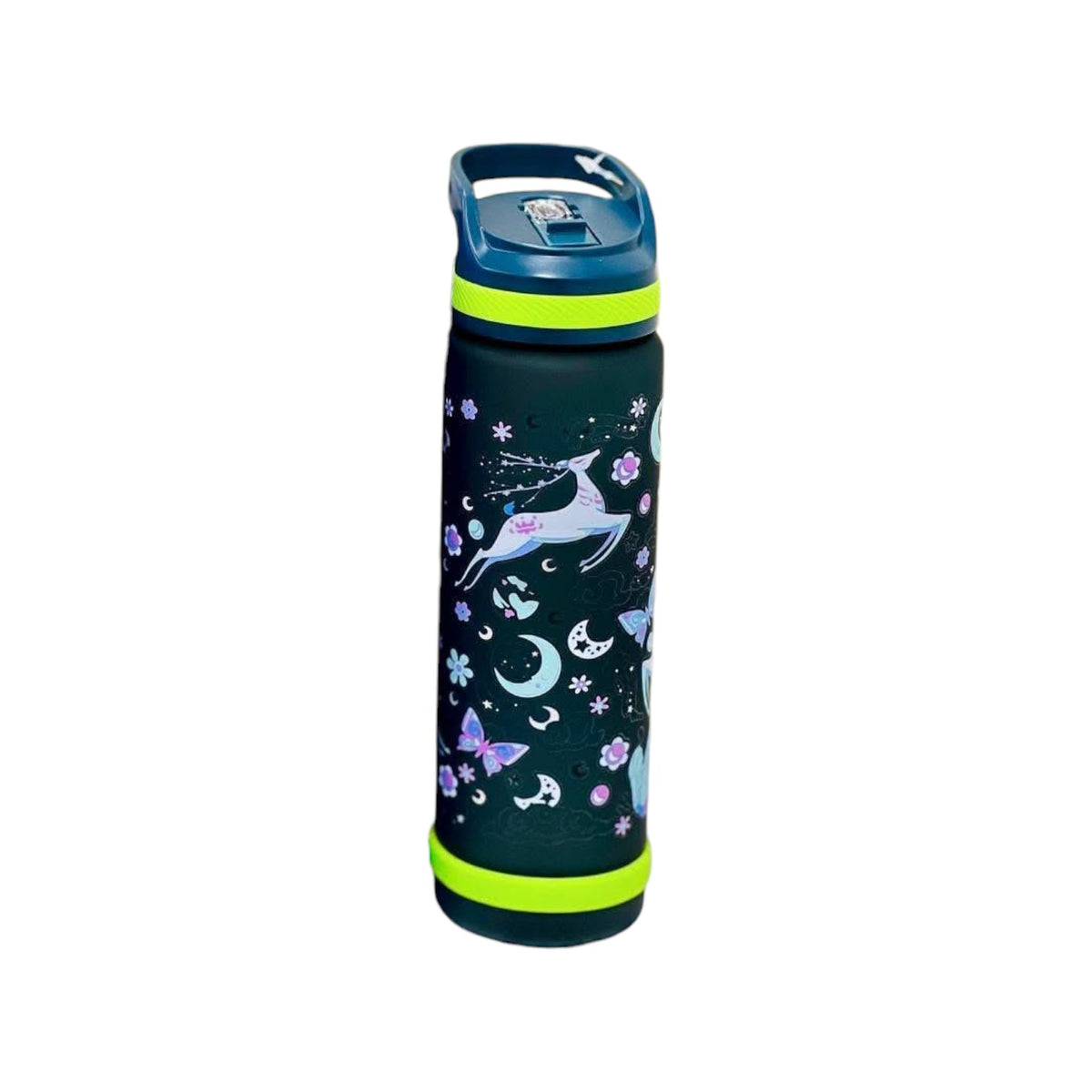 Elite Stationery House Space Sipper 750ml water bottles with strainers in blue, purple, and black with space designs.