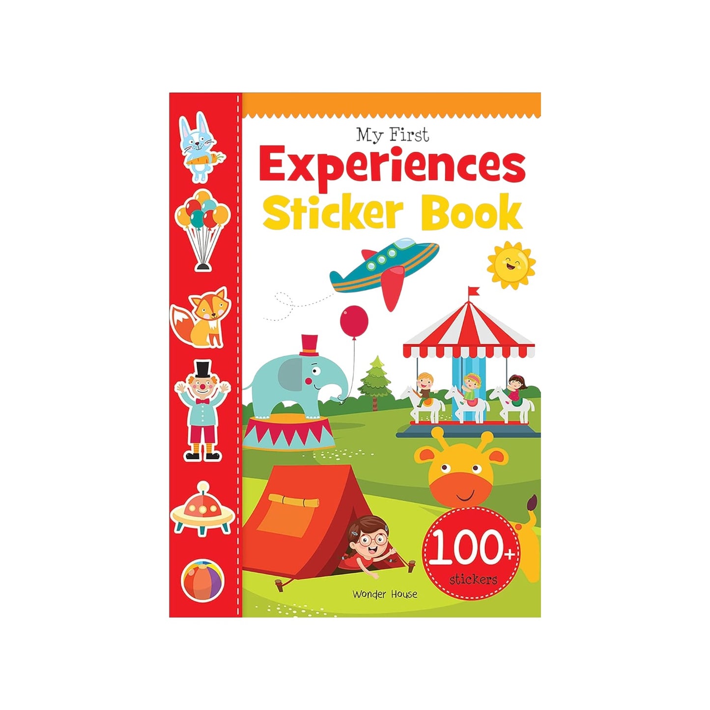 Elite Stationery House My First Experience Sticker Book featuring colorful circus illustrations and 100+ stickers