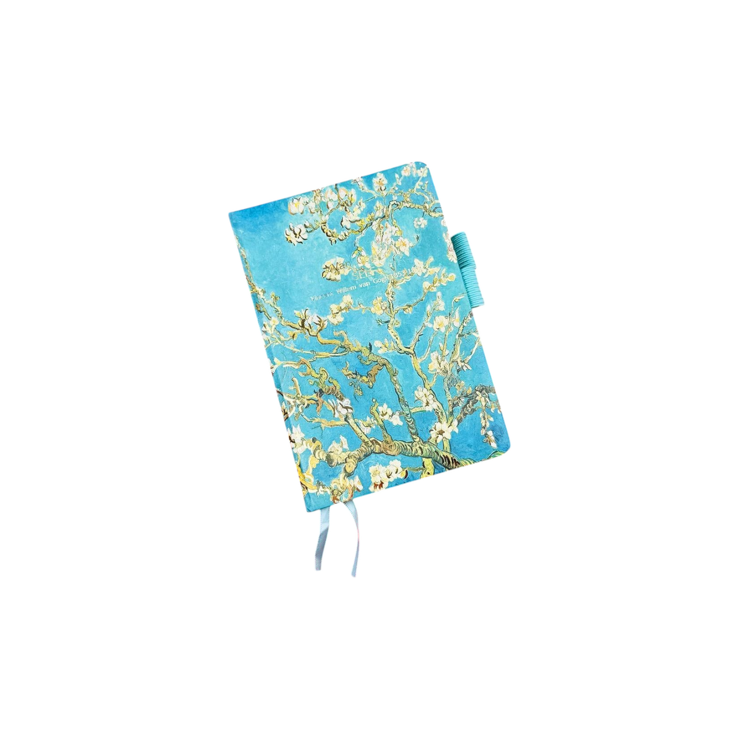 Elite Stationery House A6 hard cover notebook featuring Van Gogh Almond Blossom art with 166 lined 130gsm sheets