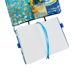 Elite Stationery House Van Gogh A6 journal set featuring artistic covers, lined pages, and a blue ribbon bookmark.