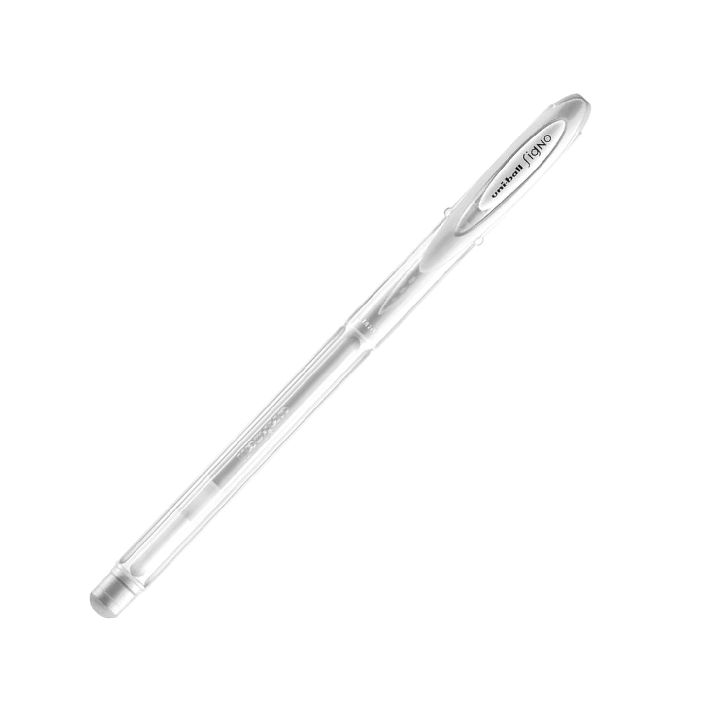 Elite Stationery House Signo Uni Ball gel rollerball pen in angelic pastel white for sketching on dark paper