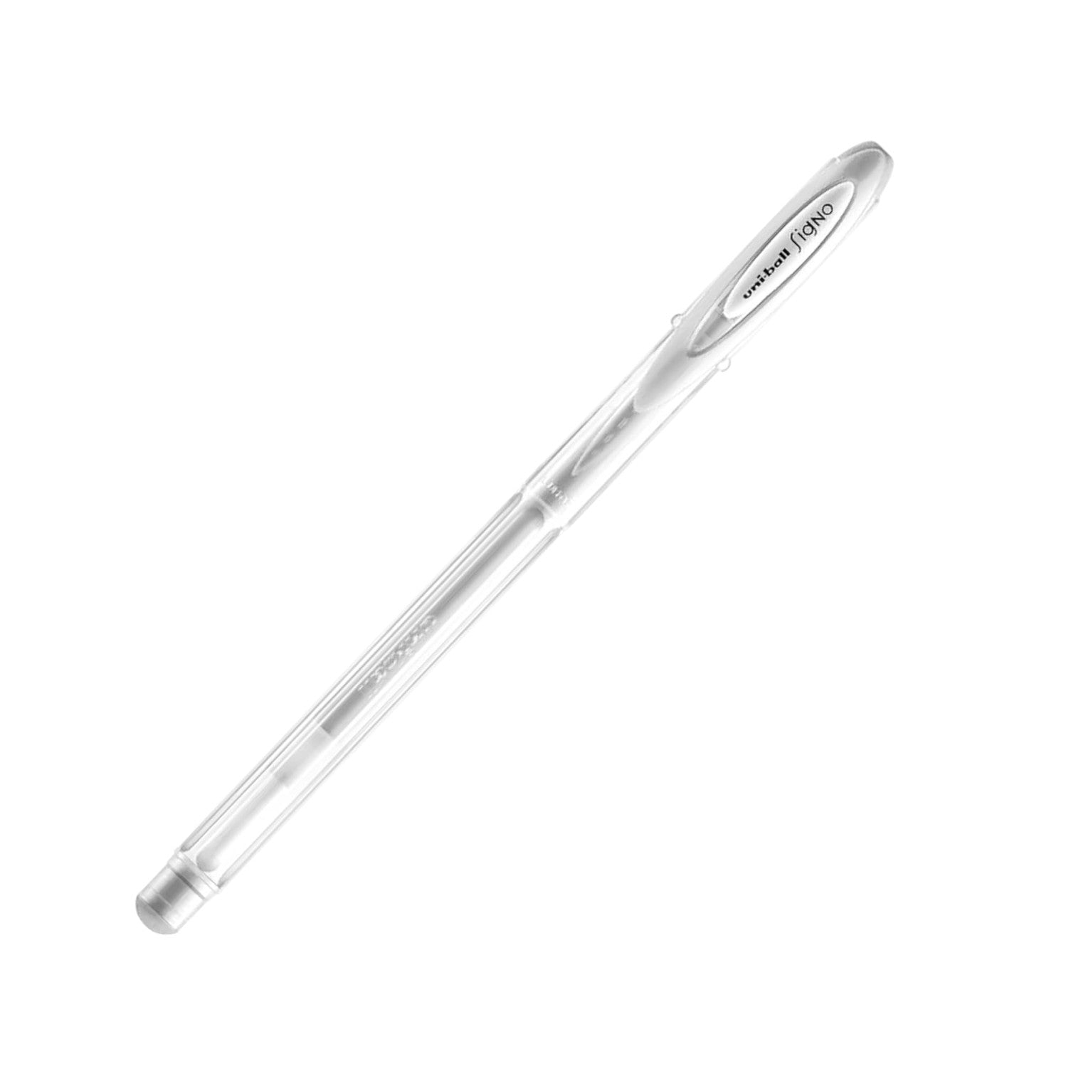 Elite Stationery House Signo Uni Ball gel rollerball pen in angelic pastel white for sketching on dark paper