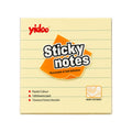 Elite Stationery House Yidoo pastel yellow lined sticky notes pad, 75x75mm with 100 sheets for reminders.