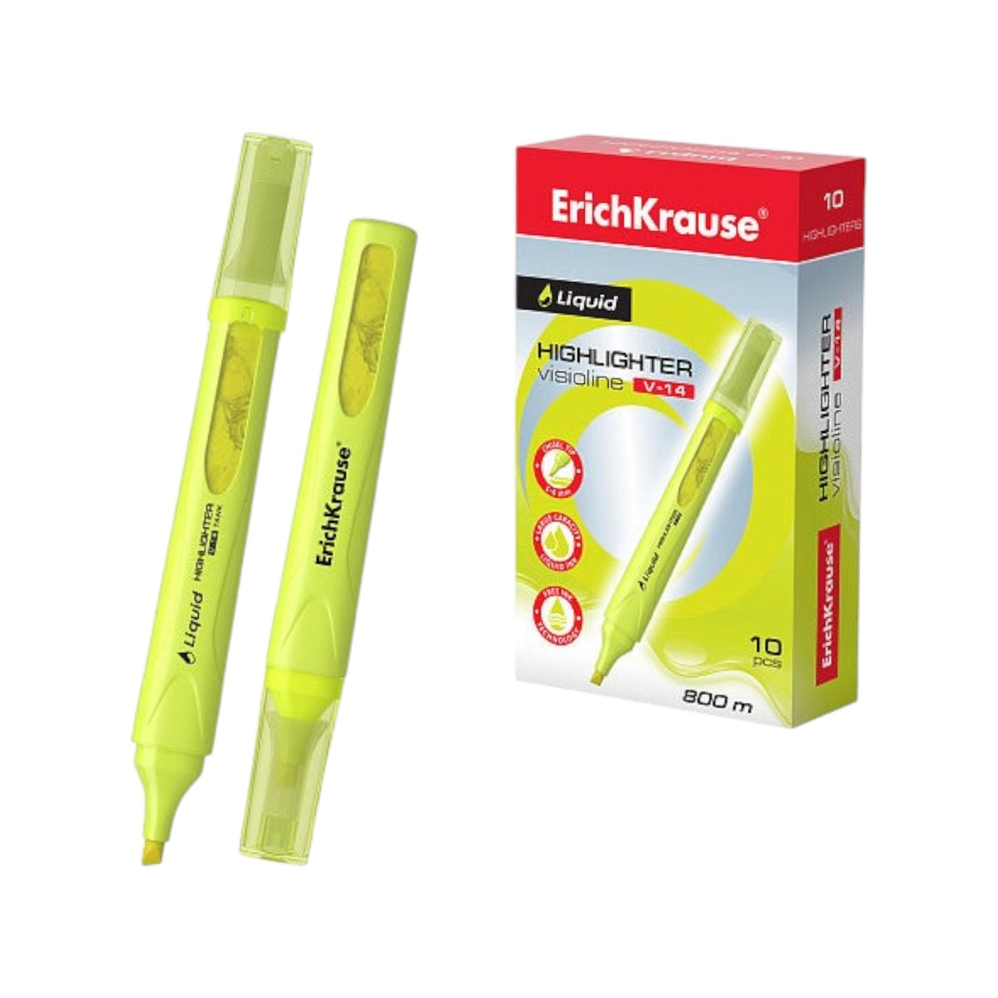Erich Krause Liquid Highlighter Chisel Tip with Ink Level Indicator