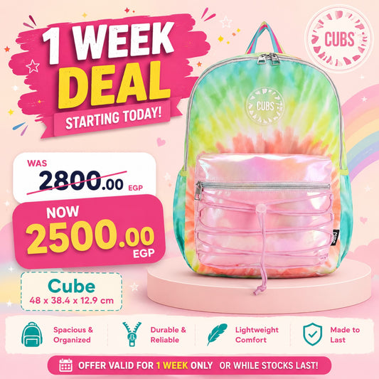 CUBS SunLight Rays TieDye PU High School Backpack 18.5"
