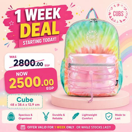 CUBS SunLight Rays TieDye PU High School Backpack 18.5"