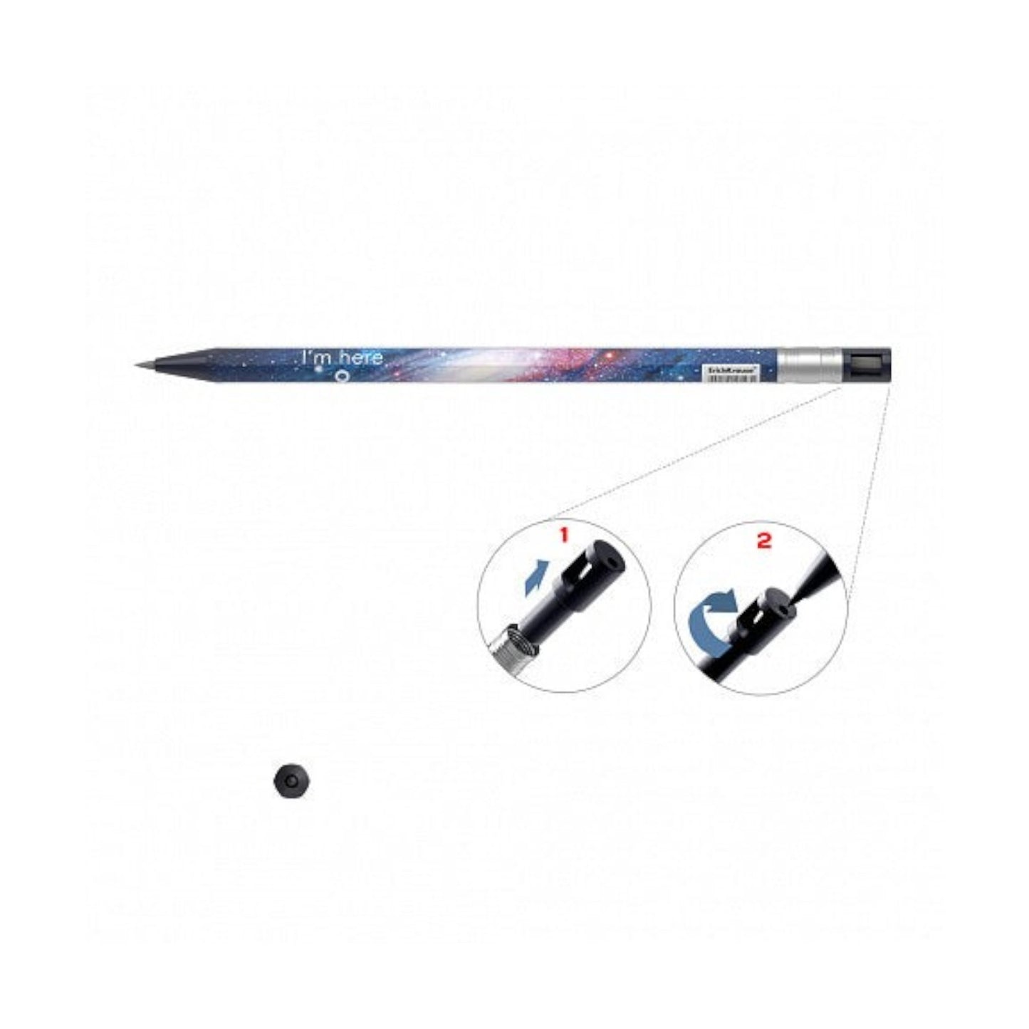 Erich Krause Screw Mechanical Pencil Touch Space Assorted Colors 0.2 mm HB + Sharpener Model 078378