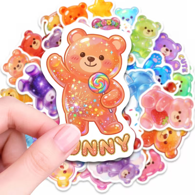 50 pcs Cute Gummy Bear Stickers