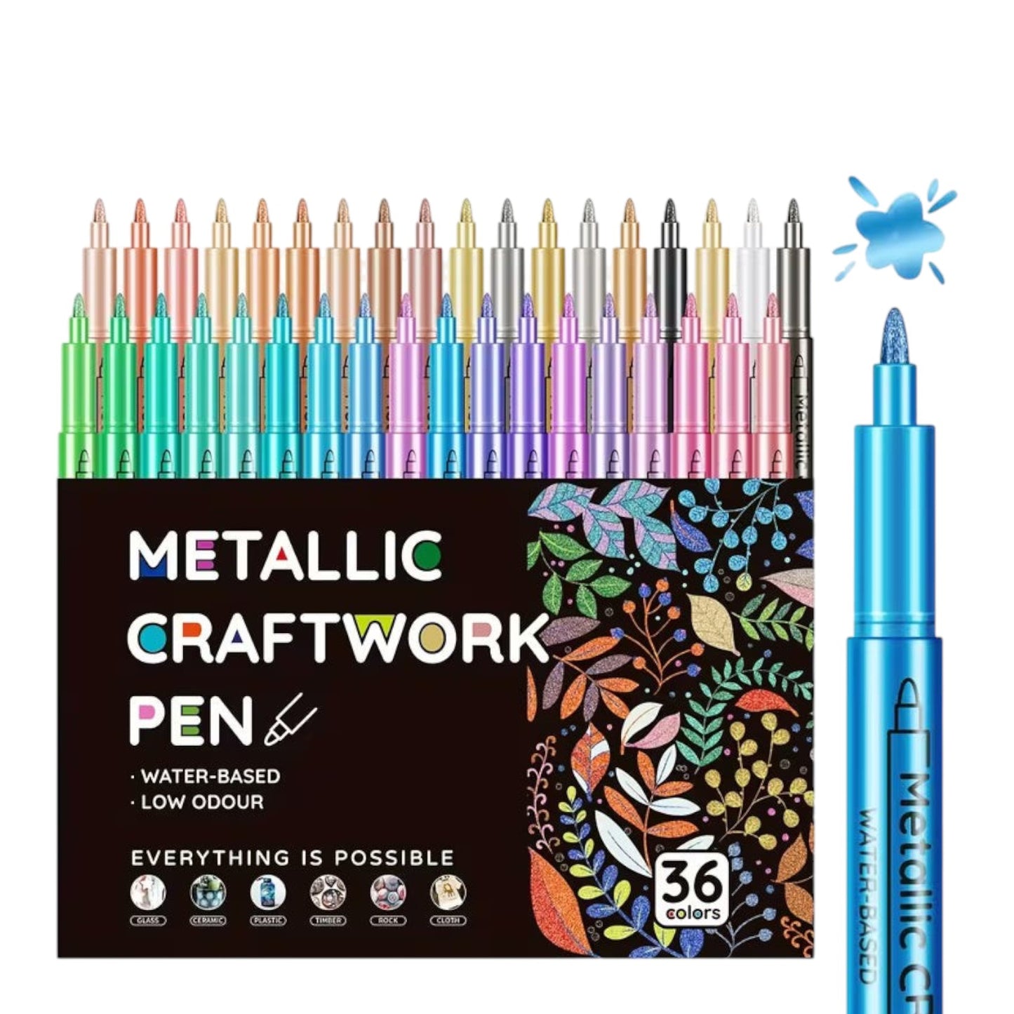 12/24/36pcs Metallic Acrylic Markers