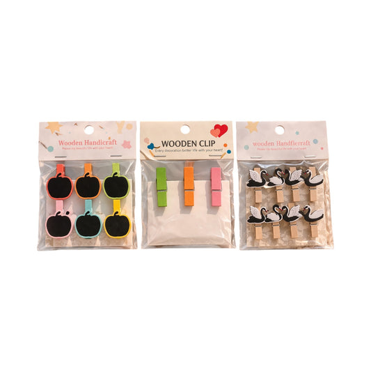 Mini Wooden Paper Clips – Pack of 6