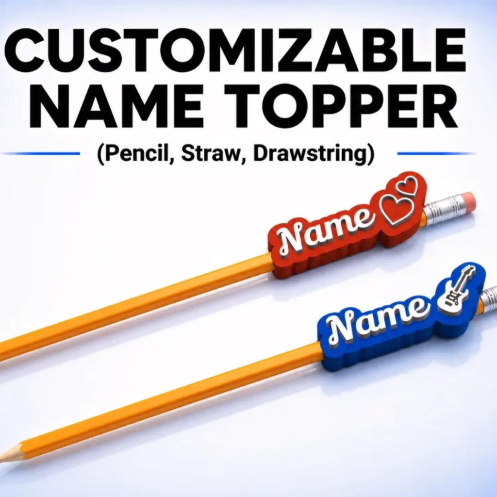 Personalized 3 D  Name Pencil Caps+ 1  Free Pencil: ( max 10 letters )