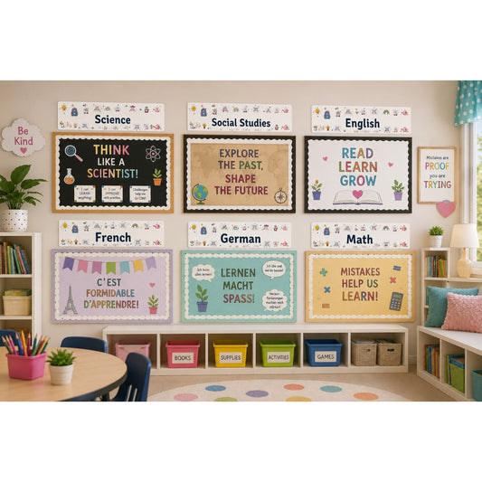 Hollywood Theme Subject Labels – Set of 6
