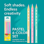 Keyroad Metalic, Neon Pastel Colored Pencils, 6 Colors, 3 Shades