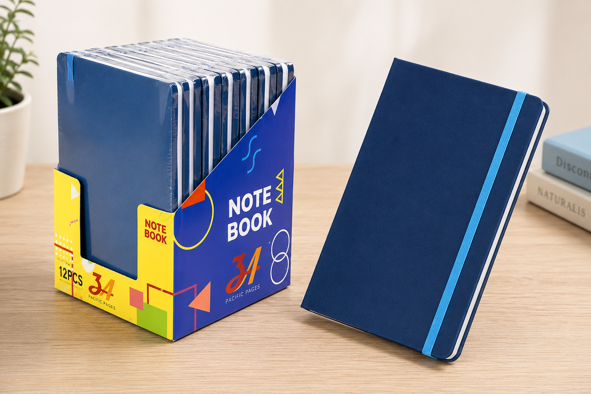 80 Sheets - A5 Hardcover Elastic Notebook Leather Cover