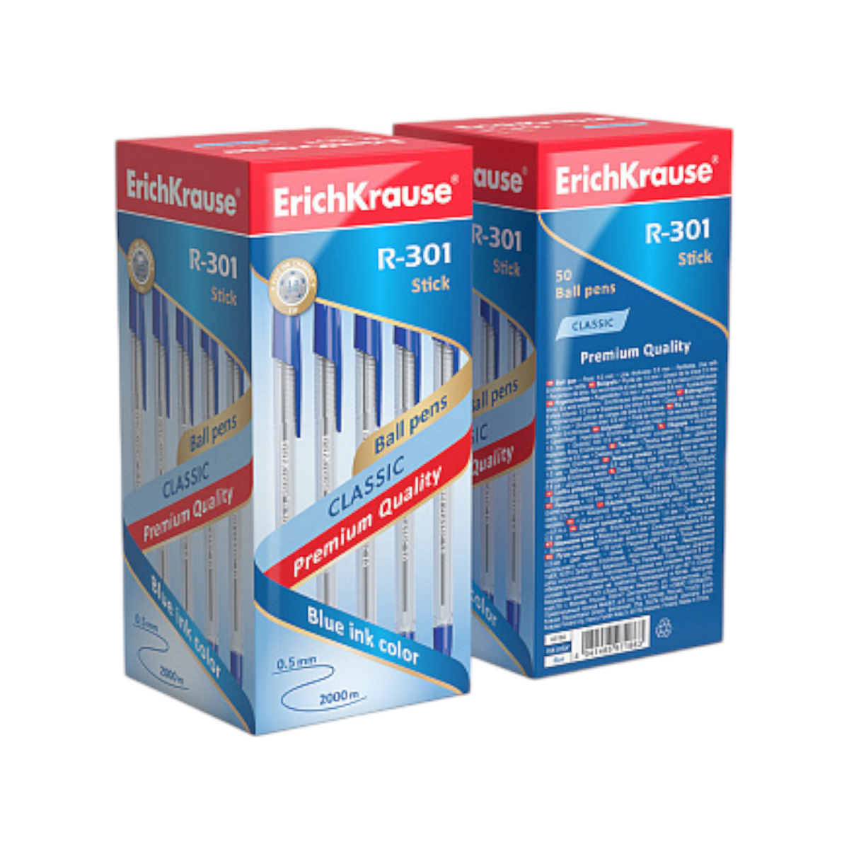 Ballpoint pen ErichKrause R-301 Classic Stick 1.0 mm Black & Blue - 1 Pen