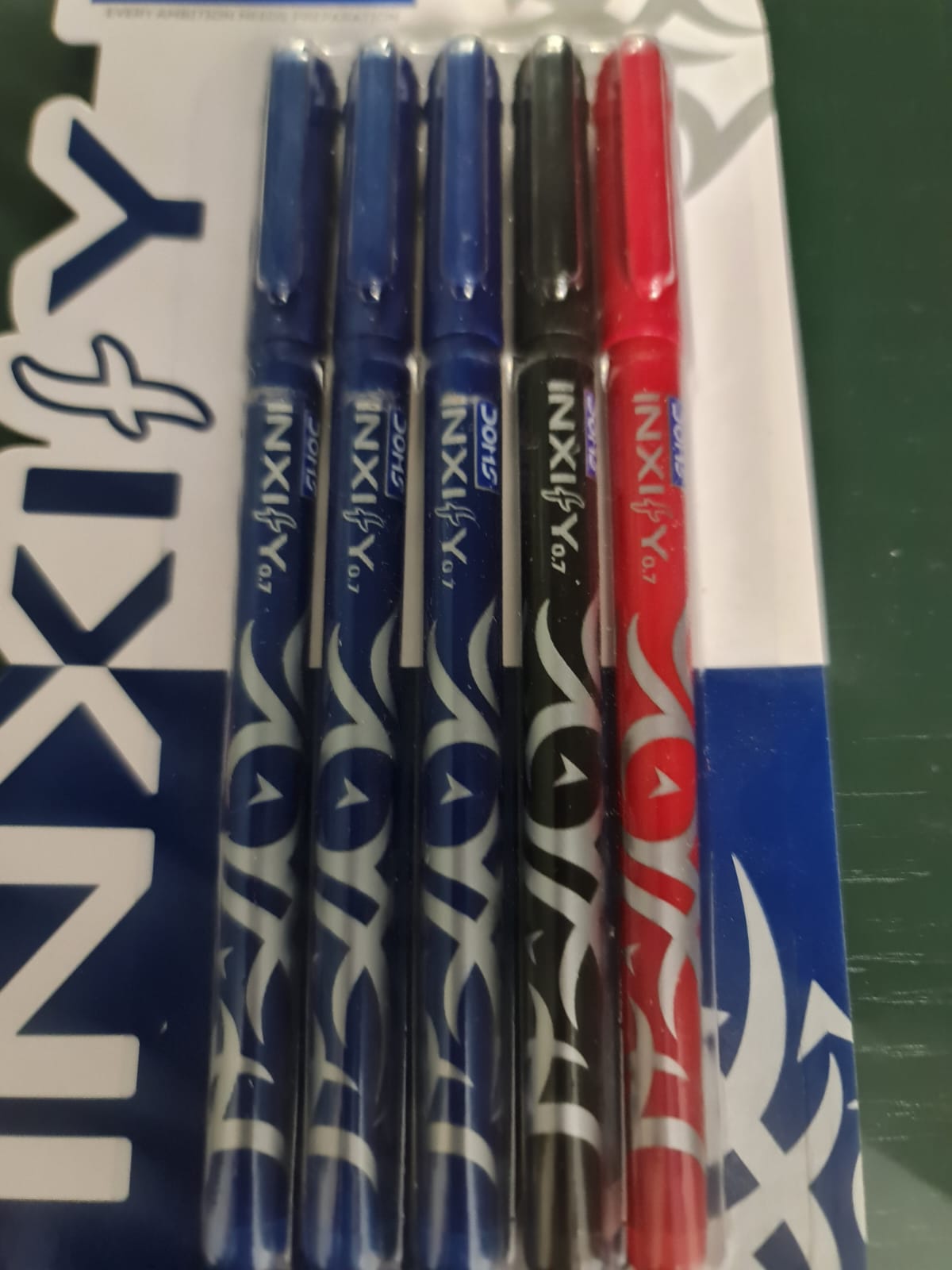 Doms 0.7mm Needle Tip 3 Blue +1 Black +1 Red Pens