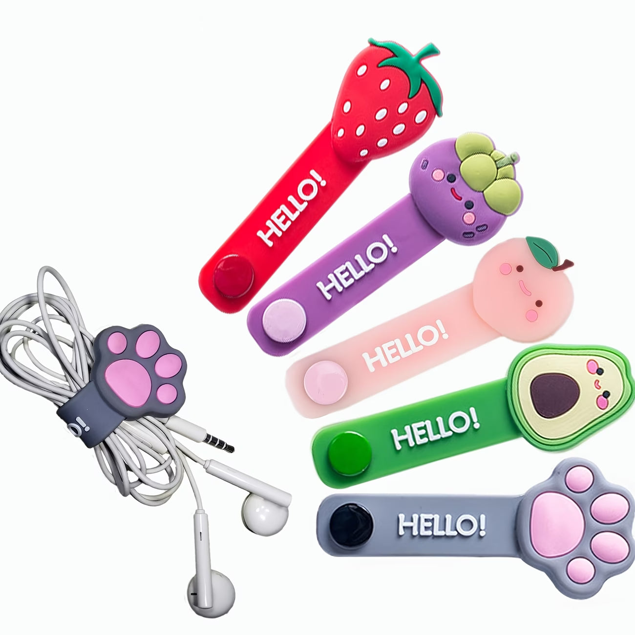 Silicone Cartoon Fruit-Shaped Cable Organizers